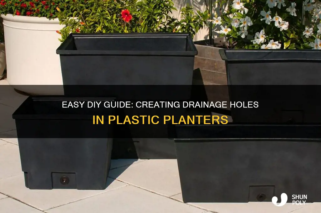 how to make drainage holes in plastic planter