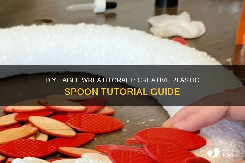 how to make eagle wreath with plastic spoons
