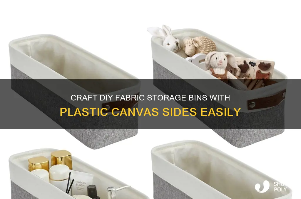 how to make fabic storage bins with plastic canvas sides