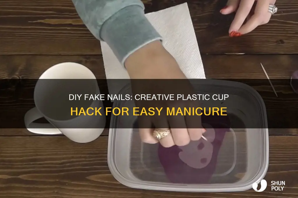 how to make fake nails out of a plastic cup