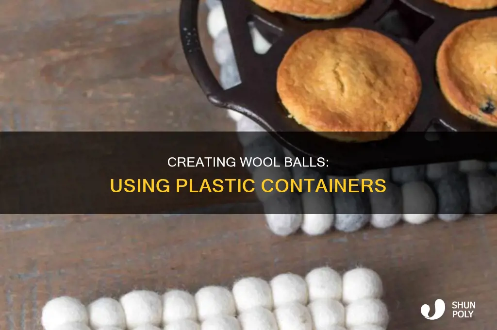 how to make felt wool balls in plastic storage containers