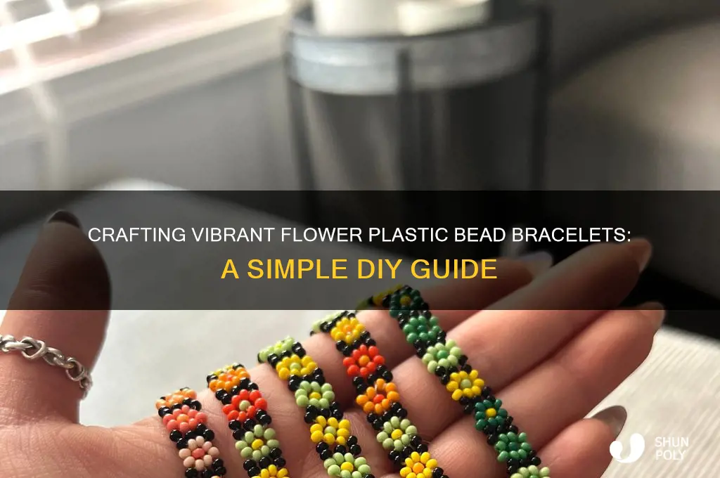 how to make flower plastic bead bracelet