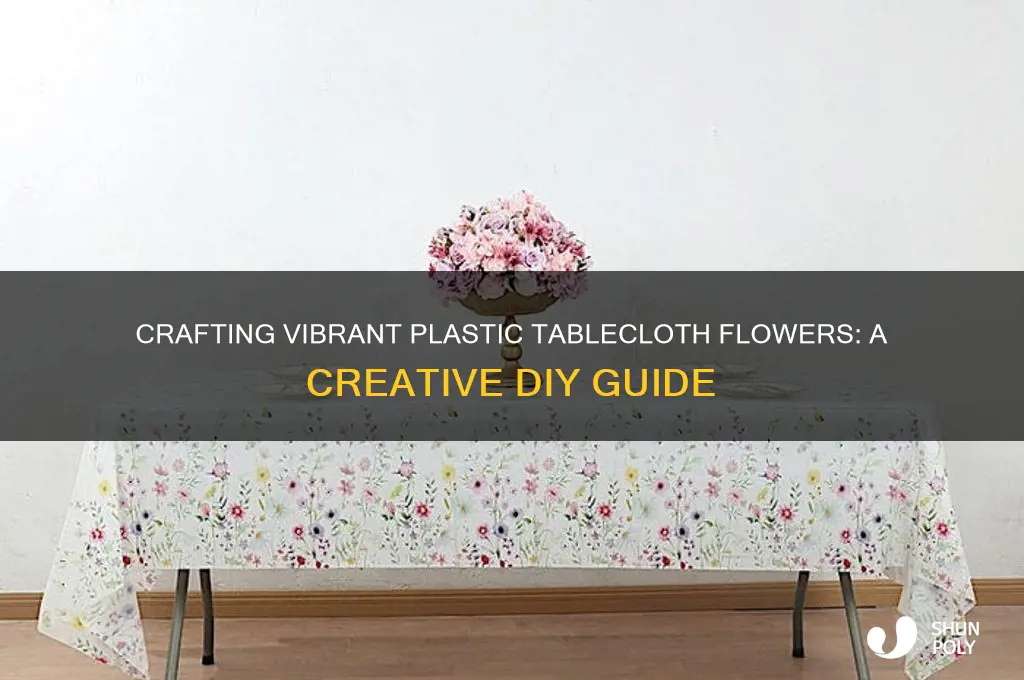 how to make flowers from plastic tablecloths