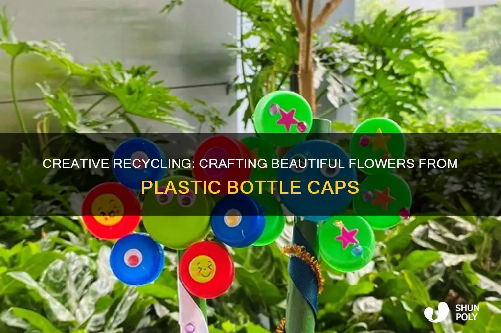 how to make flowers out of plastic bottle caps