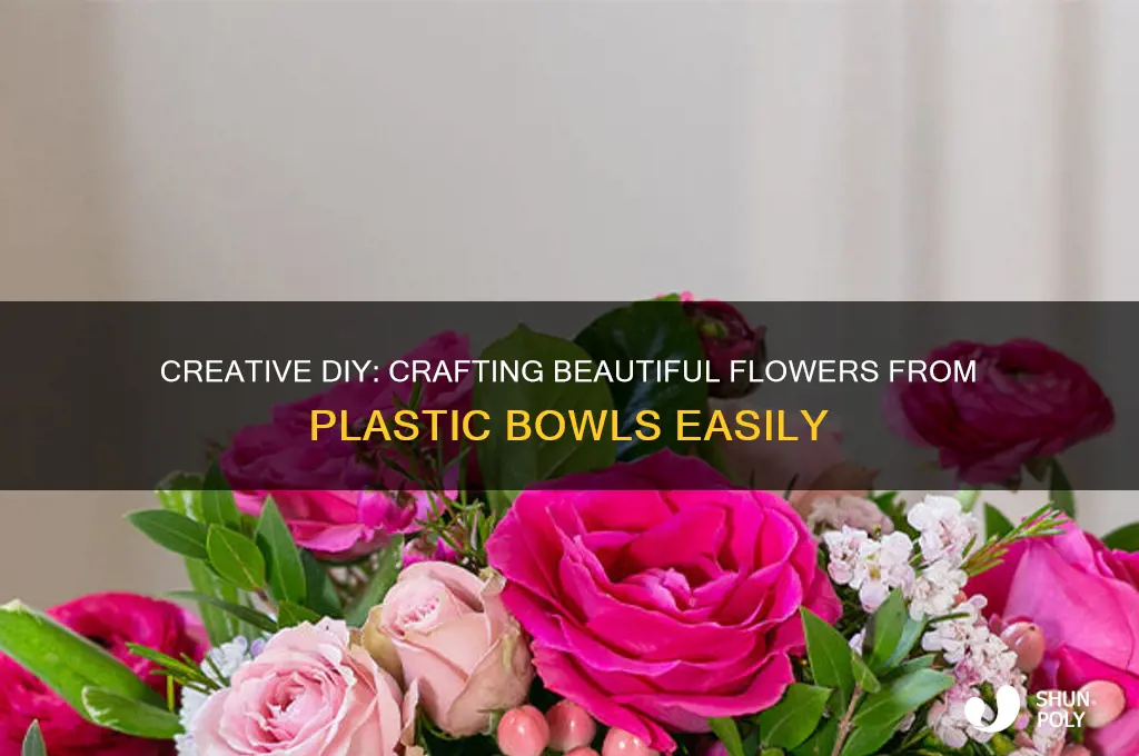 how to make flowers out of plastic bowls