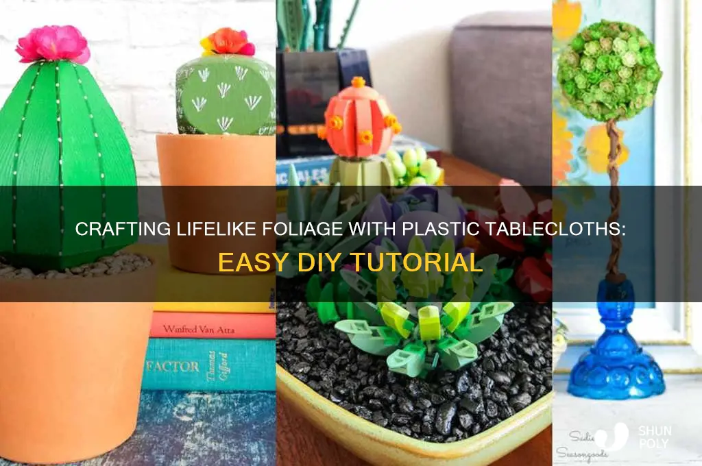 how to make foliage with plastic tablecloths