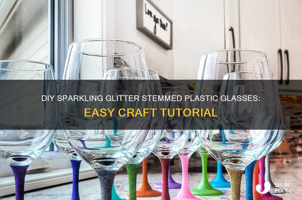 how to make glitter stemmed plastic glasses