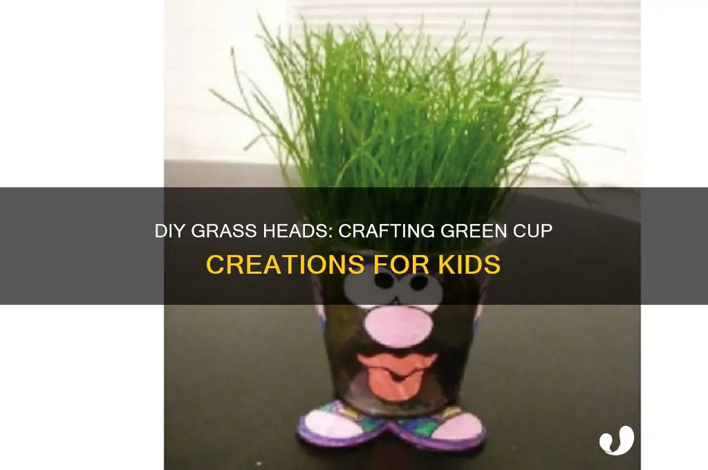 how to make grass heads in plastic cups