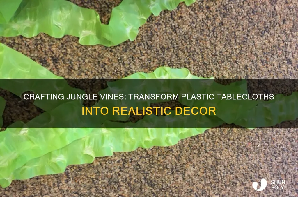 how to make jungle vines from plastic tablecloths