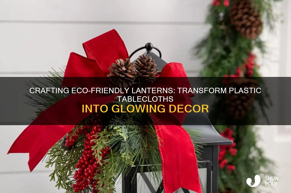 how to make lantern out of plastic table cloth