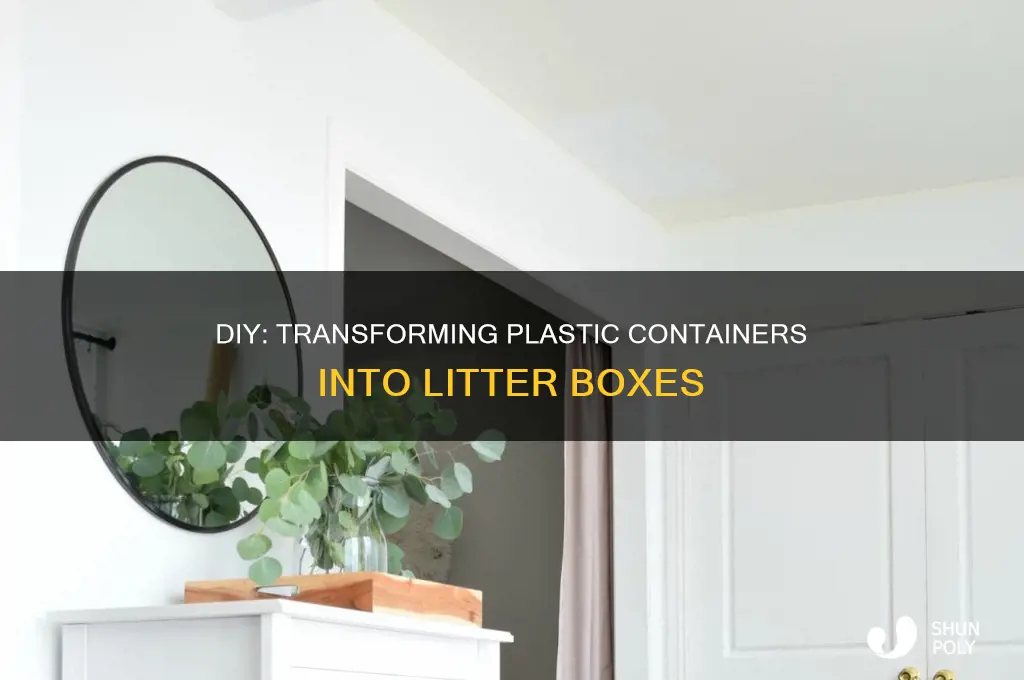 how to make litter box out of plastic container