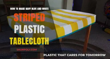 DIY Navy Blue & White Striped Plastic Tablecloth Crafting Guide