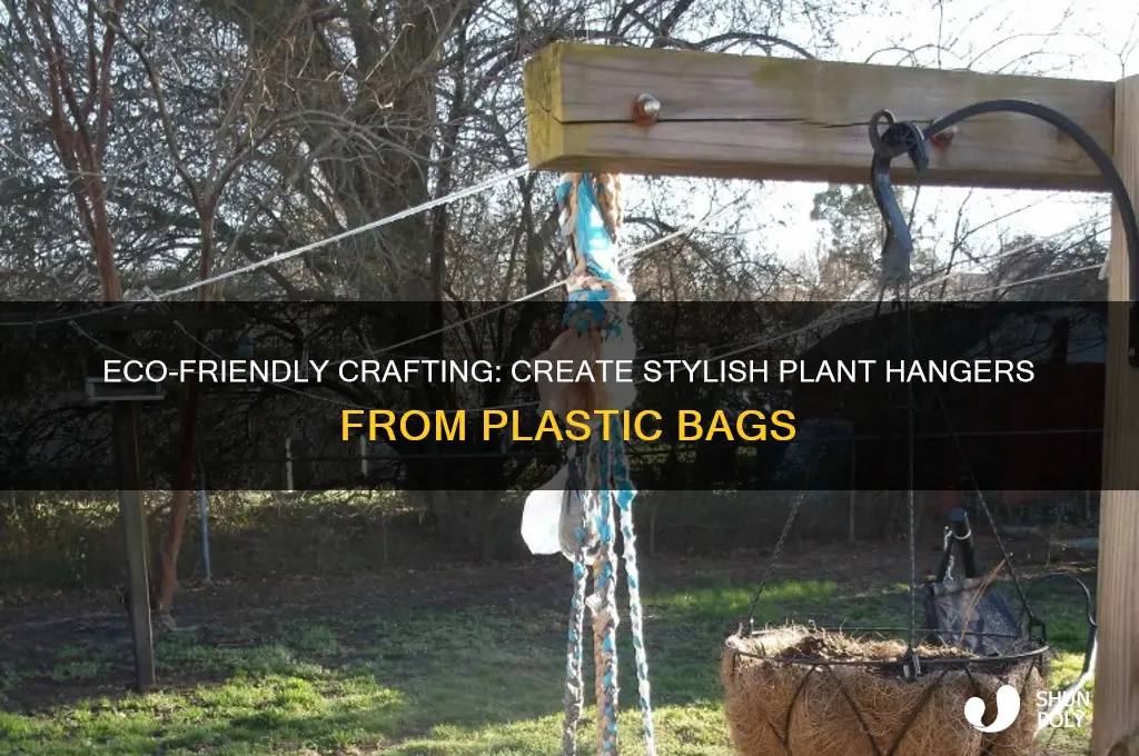 how to make plant hangers from plastic bags