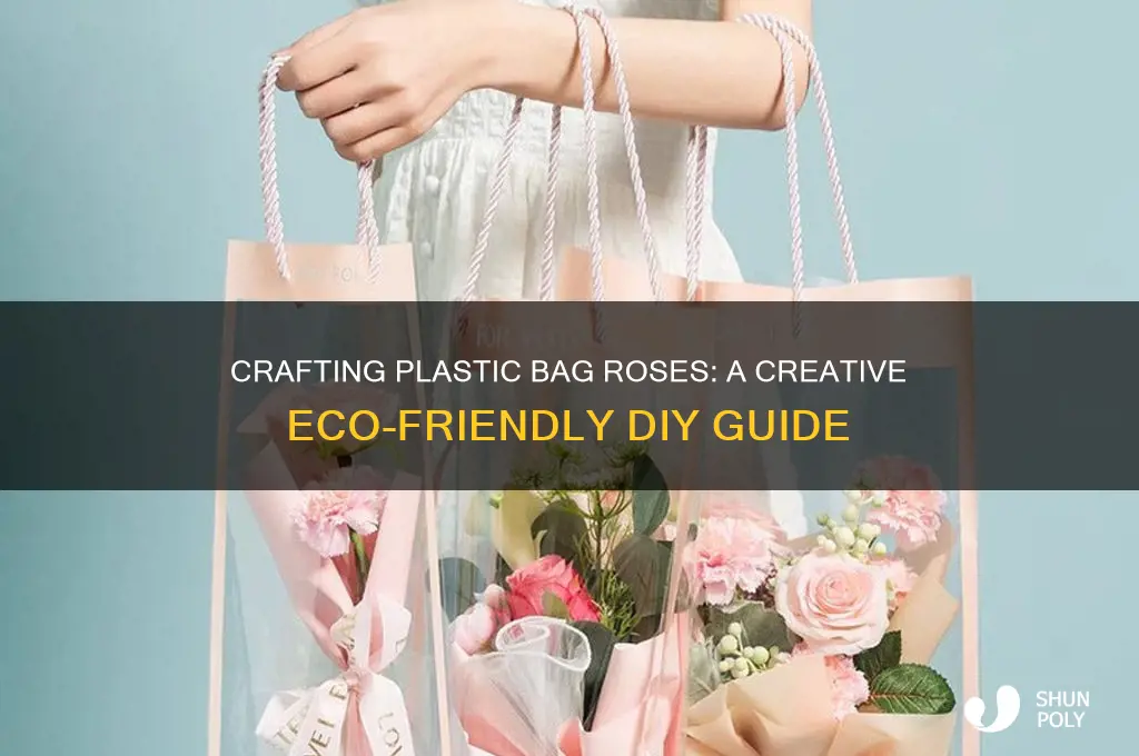 how to make plastic bag rose