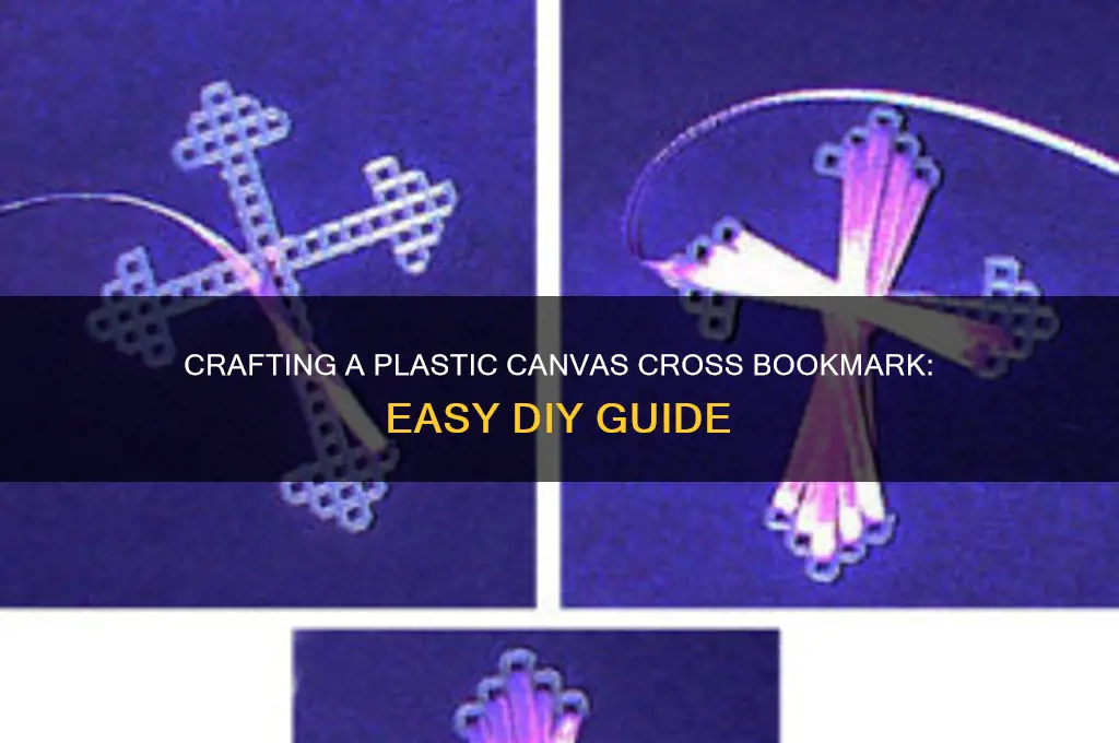 how to make plastic canvas cross bookmark