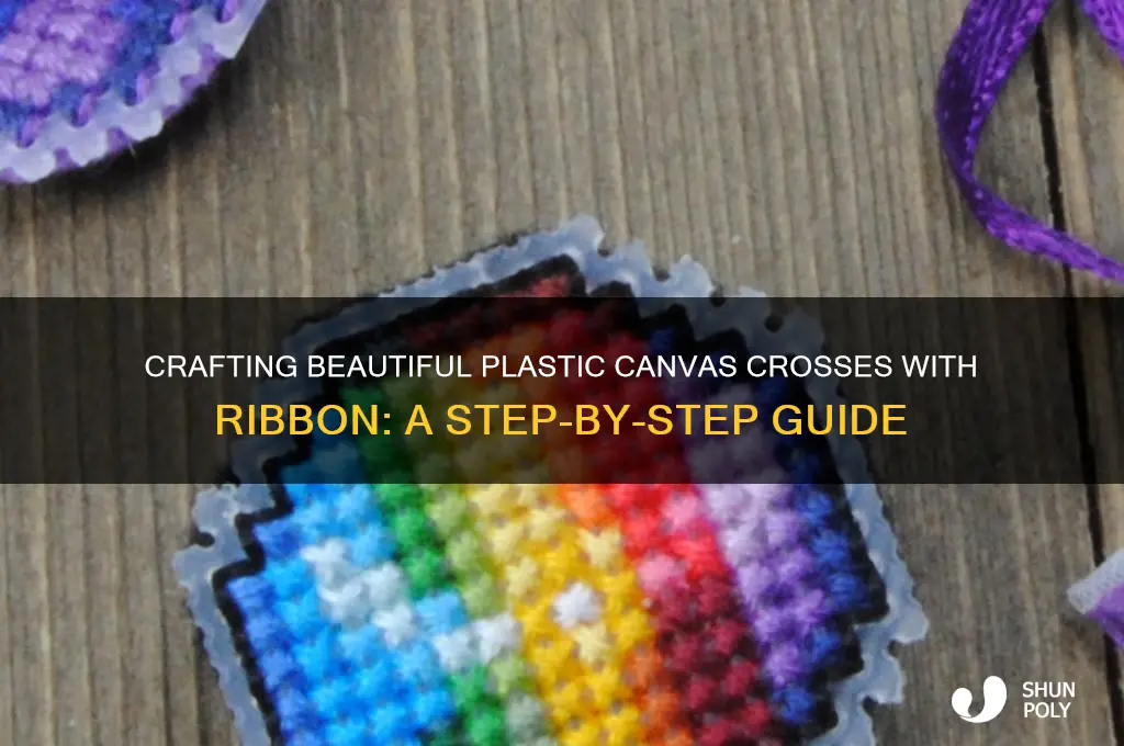 how to make plastic canvas crosses with ribbon
