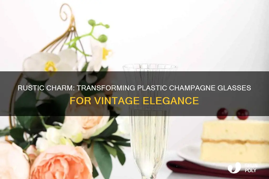 how to make plastic champagne glasses look rustic