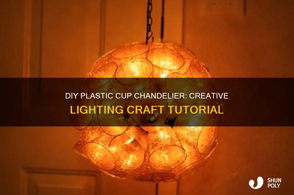 how to make plastic cup chandelier