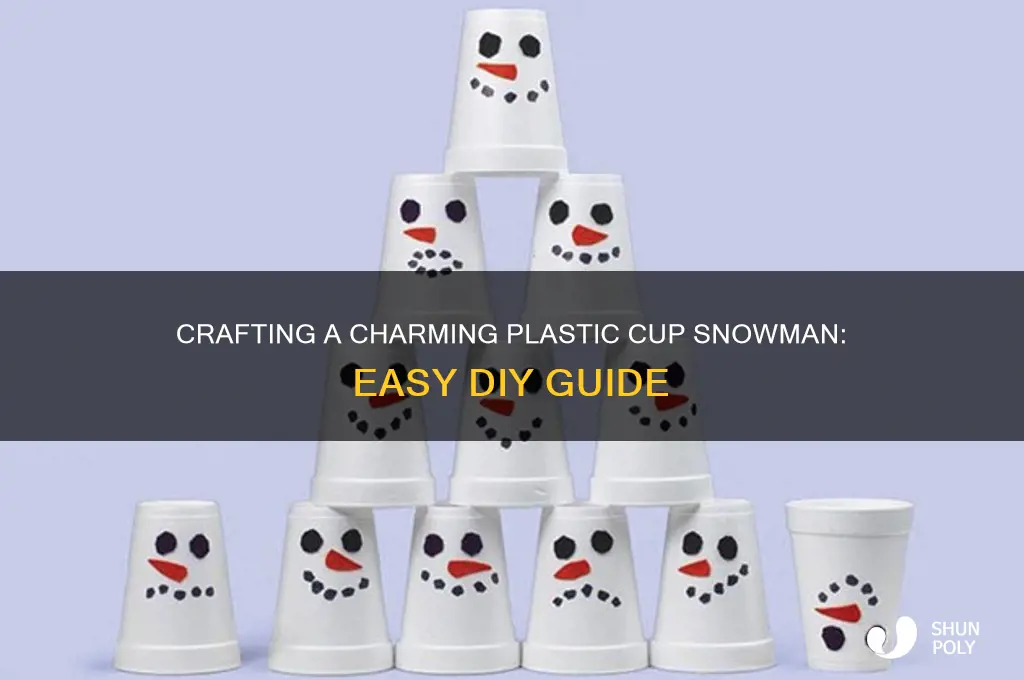 how to make plastic cup snowman