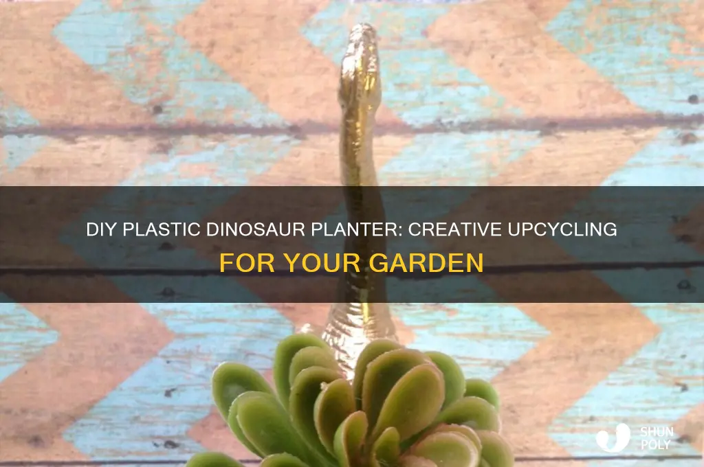 how to make plastic dinosaur planter