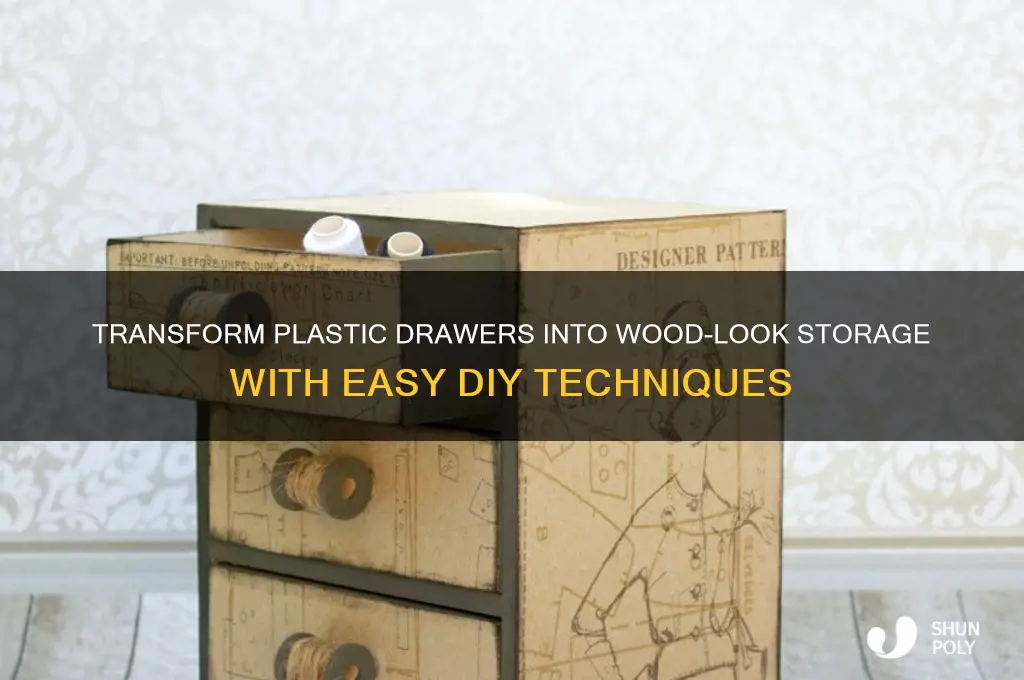 how to make plastic drawers look like wood