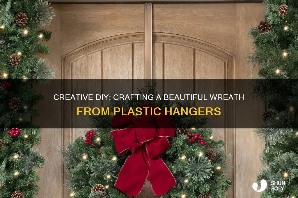 how to make plastic hanger wreath