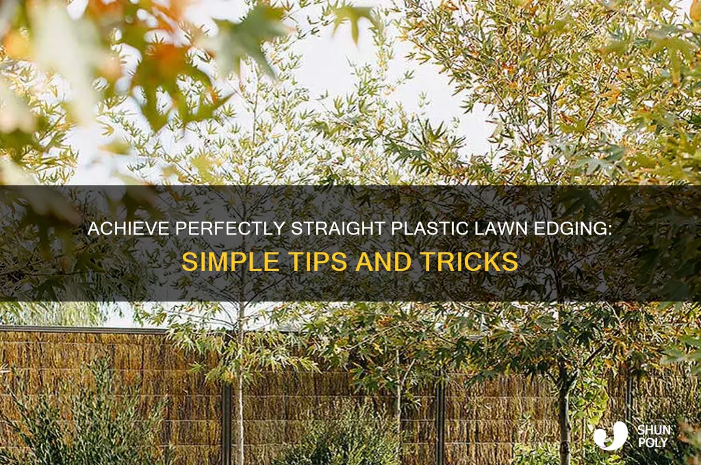 how to make plastic lawn edging lie straight