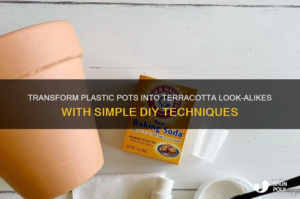 how to make plastic pots look like terracotta