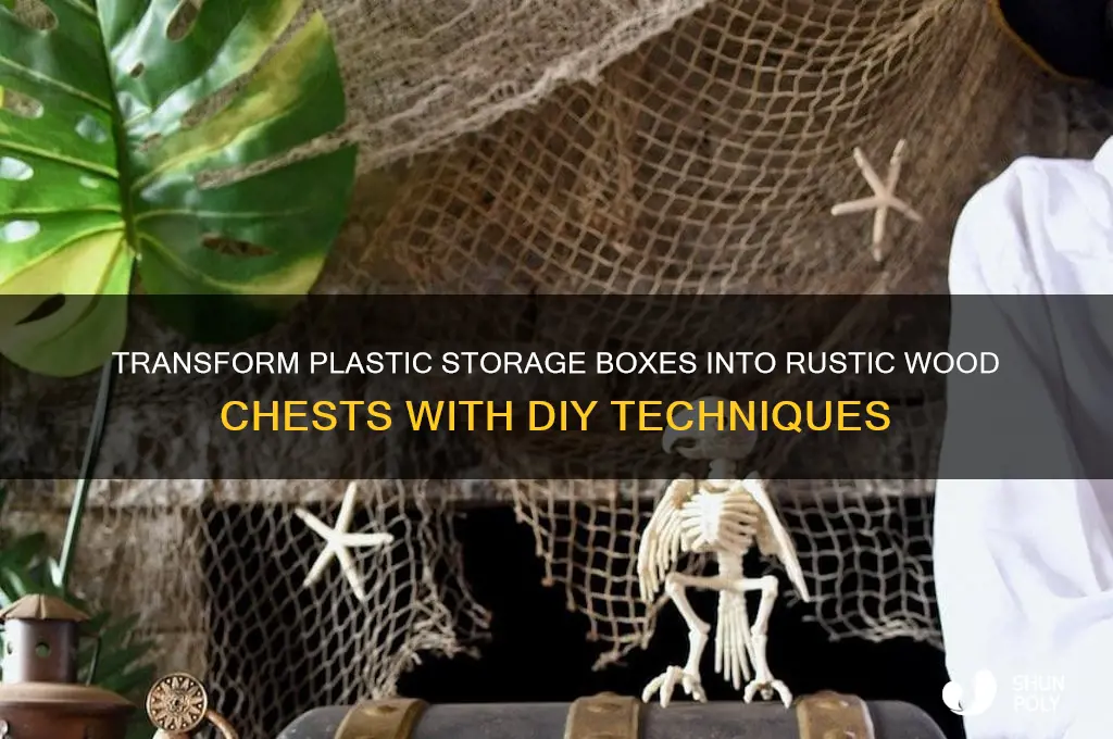 how to make plastic storage box look like wood chest