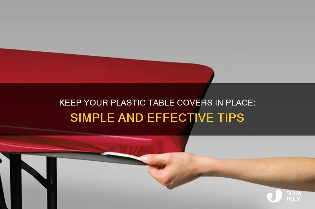 how to make plastic table covers stay