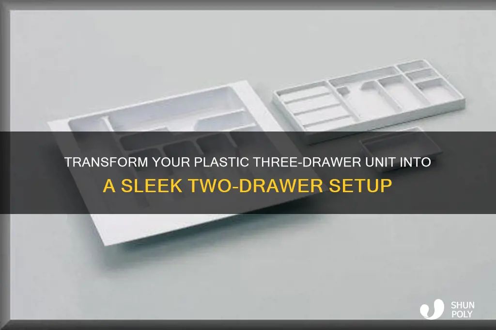how to make plastic three drawer into two