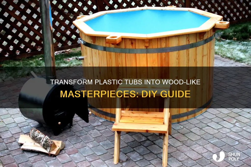 how to make plastic tub look like wood