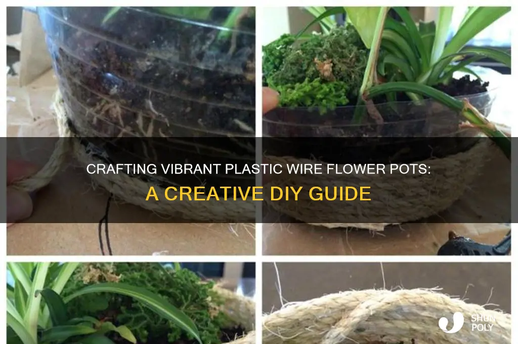 how to make plastic wire flower pot