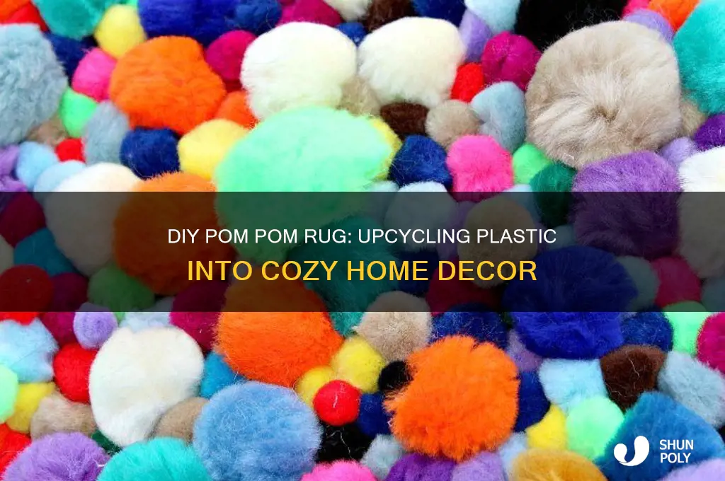 how to make pom pom rug with plastic