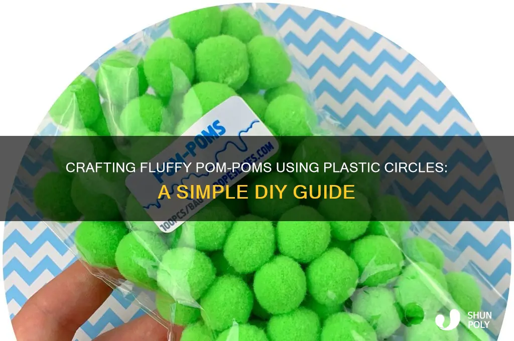 how to make pom poms with plastic circles