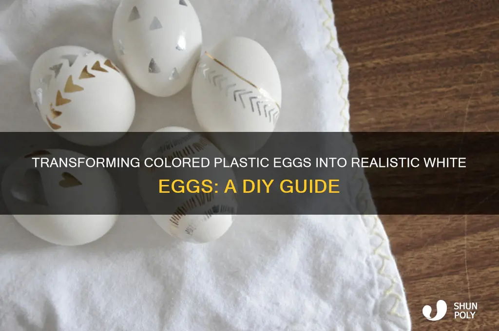 how to make real white eggs from colored plastic ones