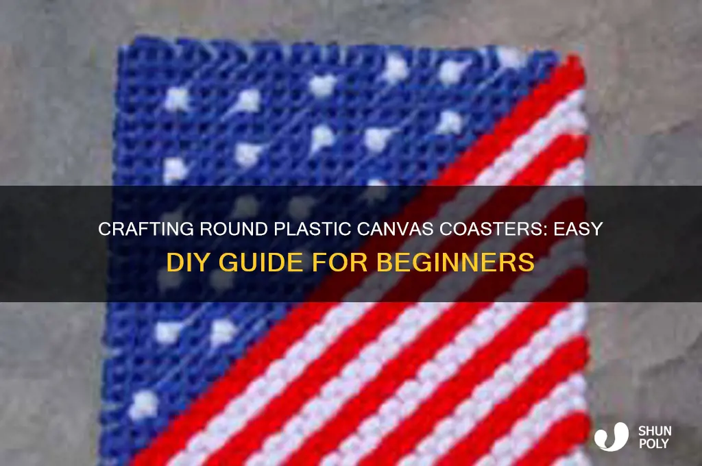 how to make round plastic canvas coasters