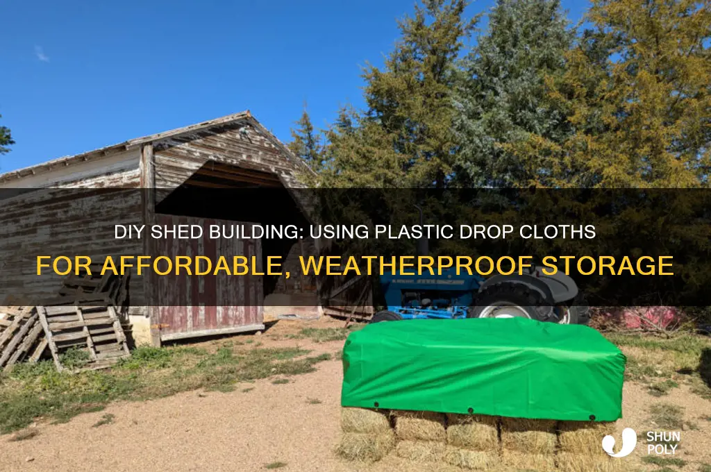 how to make shed with plastic drop cloth