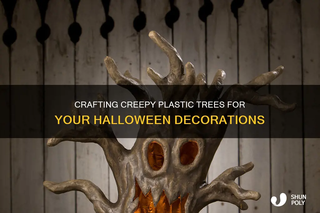how to make spooky trees out of plastic