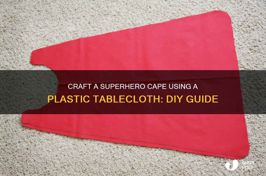 how to make super hero cape from plastic tablecloth