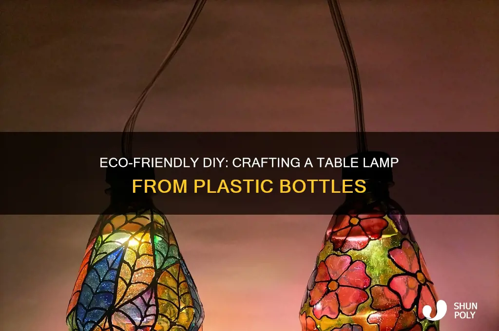 how to make table lamp with plastic bottles