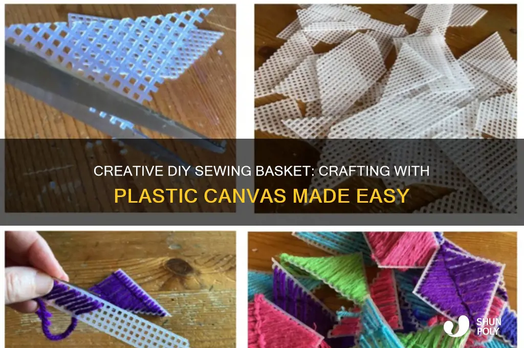 how to make the sewing basket with plastic canvan