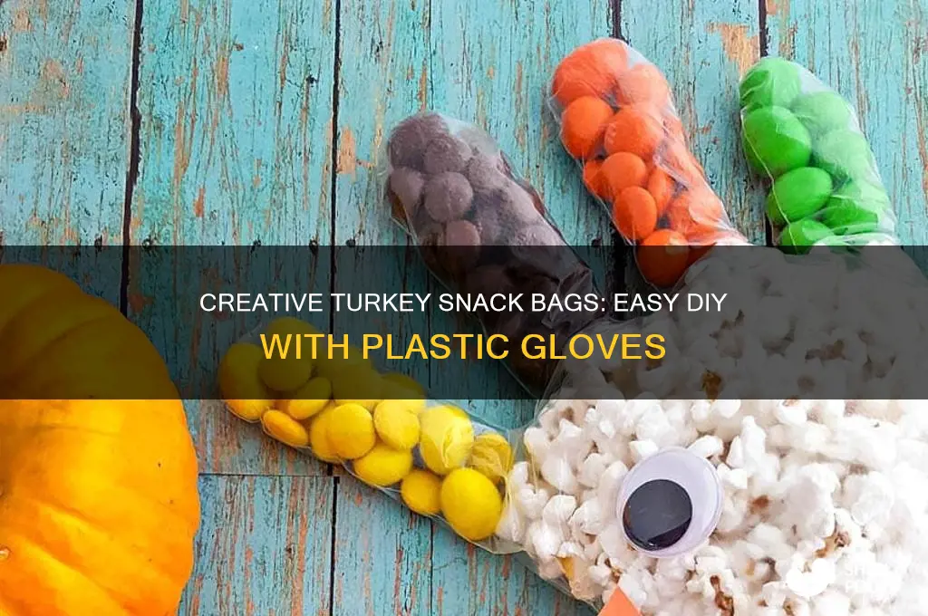 how to make turkey snack bags with plastic gloves