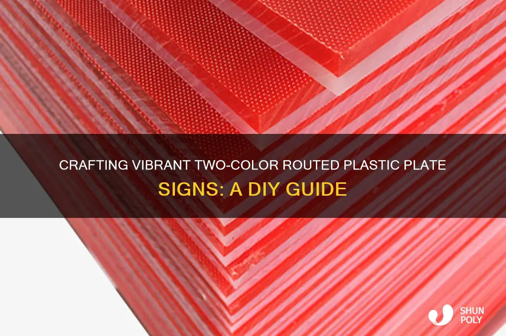 how to make two color routed plastic plate sign