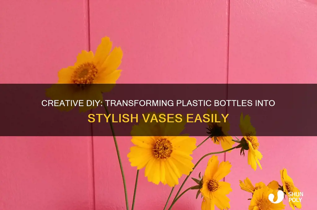how to make vase from plastic bottle