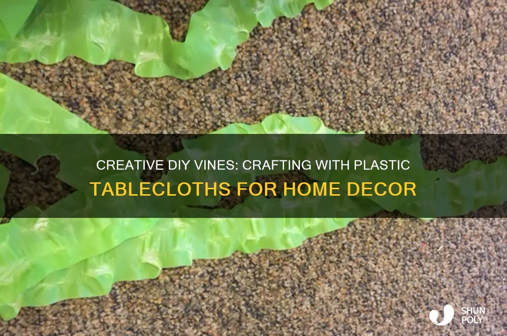 how to make vines made from plastic tablecloths