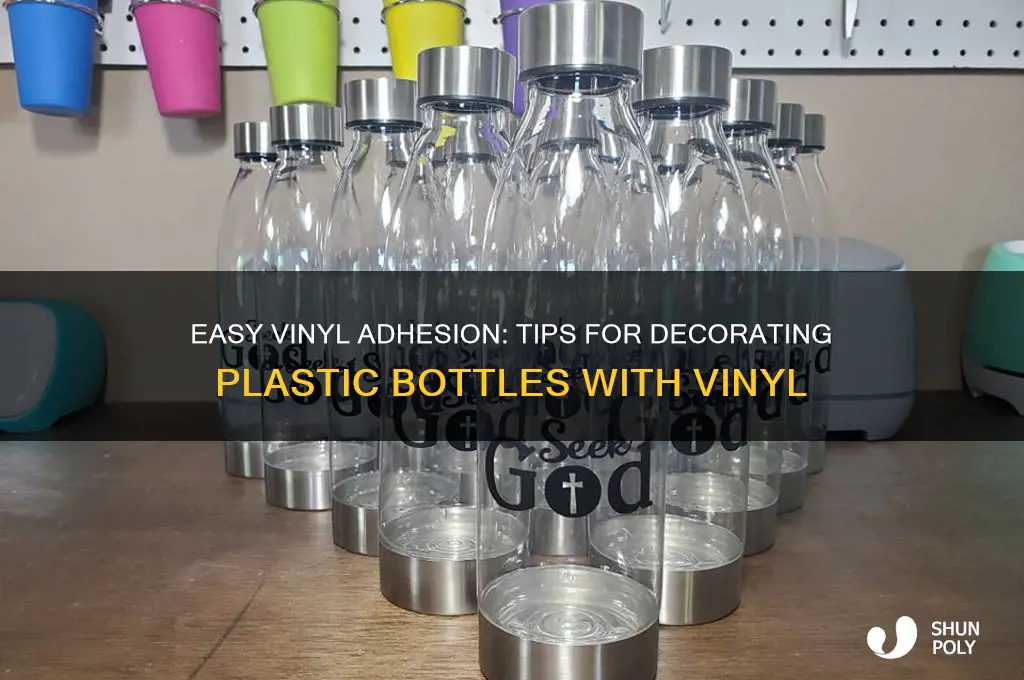 how to make vinyl stick to plastic bottles