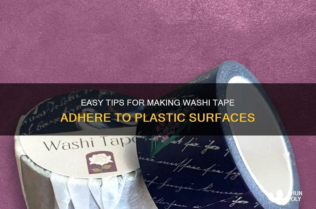 how to make washi tape stick to plastic
