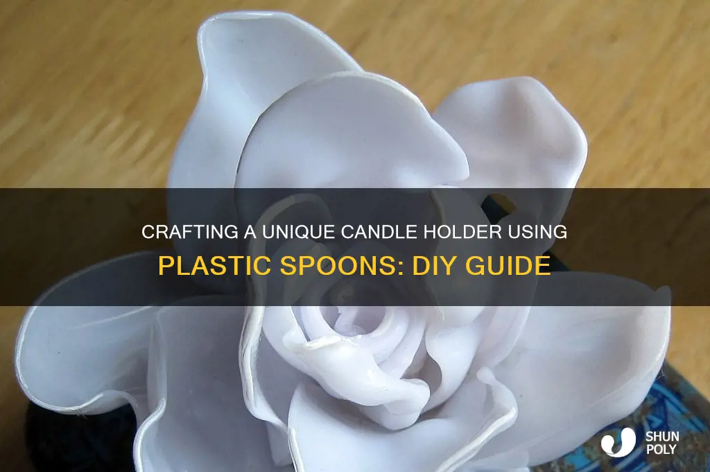 how to make your own candle holder with plastic spoons