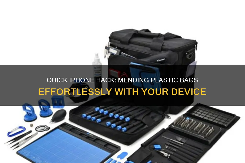 how to mend plastic bag together using a ifon